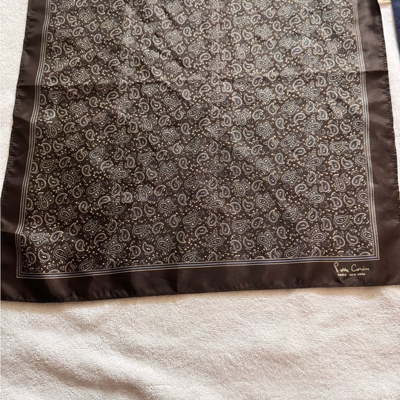 2 Pierre Cardin Men's Brown and Blue Pocket Squares - Picture 4 of 13